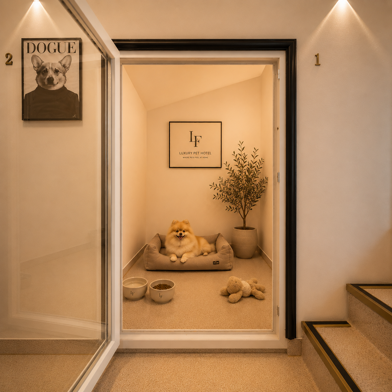 Hotel premium pentru caini si pisici Labute Fericite
